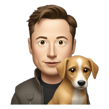 Elon musk with a dog sticker