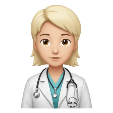 androgynous medium tone skin physician, NO stethoscope around neck sticker