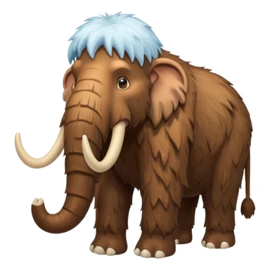 a brown Mammoth, half body, cute, Ice Age sticker