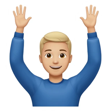 Young man doing celebration pose sticker