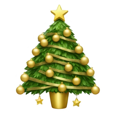 Christmas tree with gold decorations  sticker