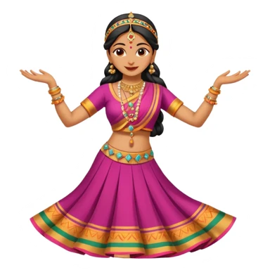 Indian woman in traditional clothes dances.  format portrait sticker