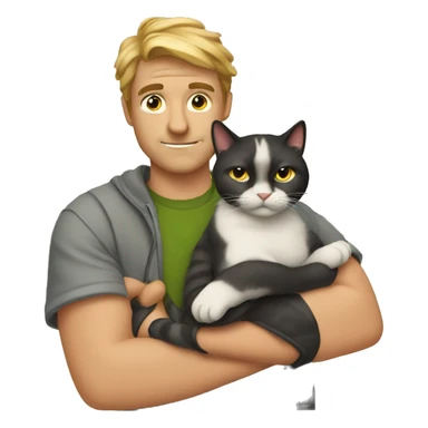 A cool dude  with a lazy cat sticker