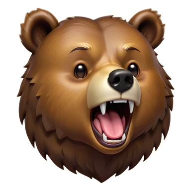 Cinematic Cute Yawning Grizzly Bear Portrait Emoji, Head tilted slightly with a dramatic, wide-open yawn, showcasing a thick, rugged deep brown fur with drooping ears, round eyes barely open in drowsy contentment, Simplified yet irresistibly adorable features, highly detailed, glowing with a soft, cozy glow, high shine, relaxed yet expressive, stylized with a touch of wild whimsy, bright and endearing, soft glowing outline, capturing the essence of a sleepy yet affectionate grizzly, so drowsy it feels like it could stretch out of the screen and curl up for a nap! sticker