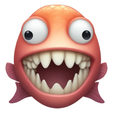 a fish with feet and teeth sticker