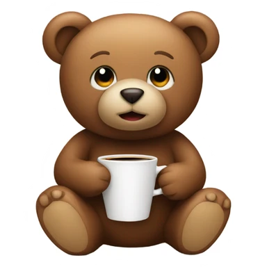 teddy bear with coffee sticker