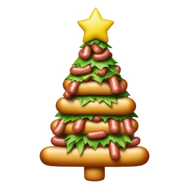 christmas tree with hotdogs elves drooling  sticker