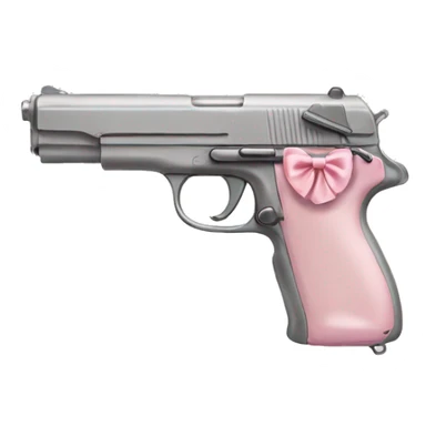 pale pink gun, pale pink bow sticker
