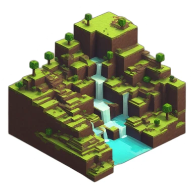 isometric-3d-nether-minecraft-landscape sticker