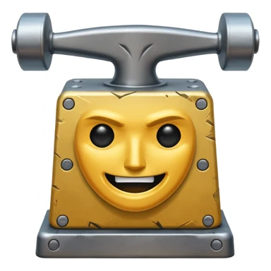 Anvil with a face sticker