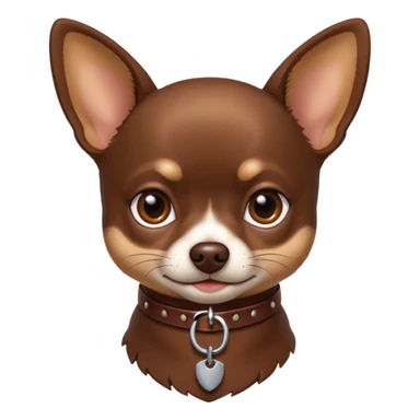 Chihuahua color chocolate, con un collar con su nombre "Charly" sticker