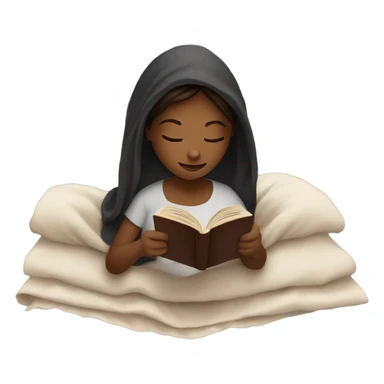 Girl reading a book under a blanket with coffee in her hands sticker