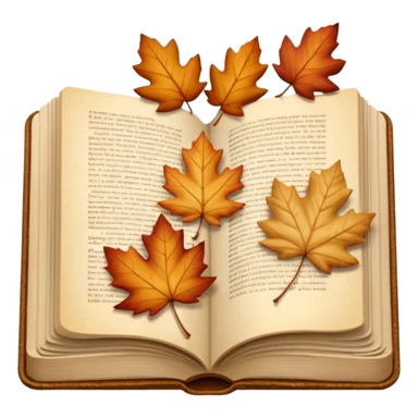 beige autumn open book with leaves on it sticker