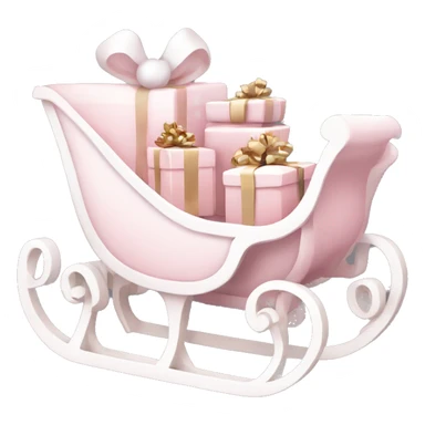 pale pink and white christma sleigh with gifts sticker
