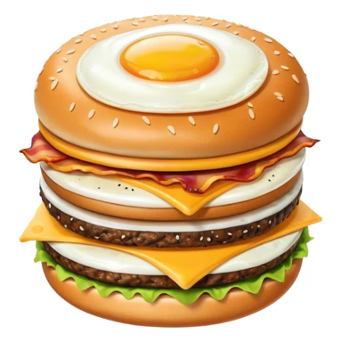 can you make me a breakfast item mixed into a lunch item? so like half burger half breakfast sandwhich sticker
