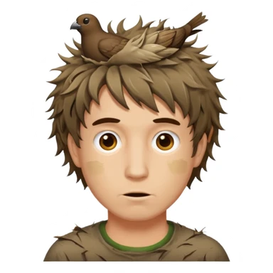 Man who has a Birds Nest haircut sticker