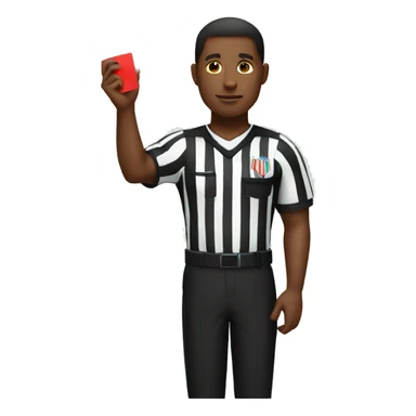 black male referee holding red card sticker