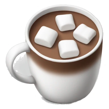 hot chocolate with marshmallows in a white mug without a face sticker