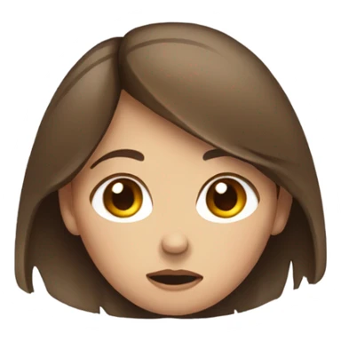 A brown hair girl crying  sticker