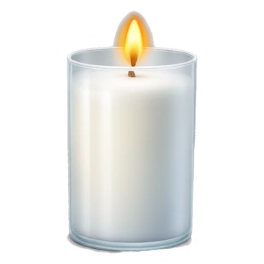 white candle burning in a glass container sticker