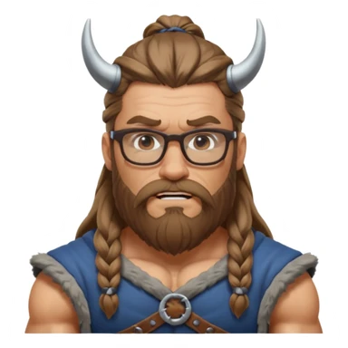 Glasses-Wearing wild viking büst sticker