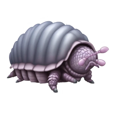 Lavender gray Pig armadillo isopod lobster fanned tail feathered tail pig armadillo darth Vader face sticker