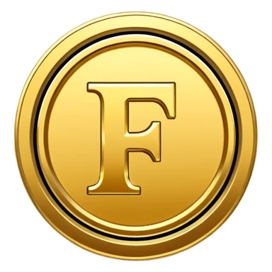 Currency crypto money symbol for the money "Fcoins" big letter F, casino coin colored

Dont make an E sticker