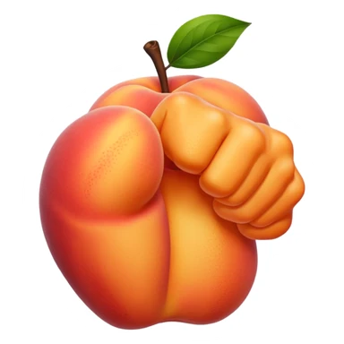Give me a peach with a fist in it sticker