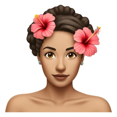 Hibiscus Flower in hair as a hairclip big  sticker