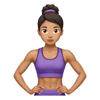 Mixed race woman in gym clothes skinny with muscles  sticker