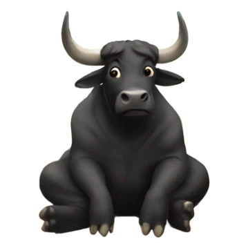 bull sitting in a classroom sticker