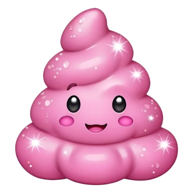 pink sparkle cute poo sticker