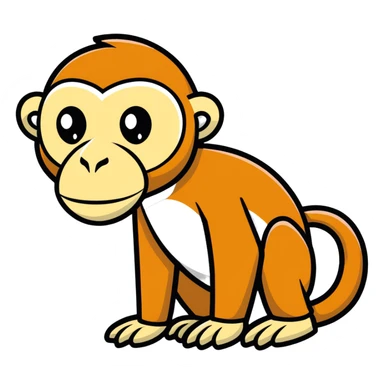 proboscis monkey cartoonish sticker style sticker
