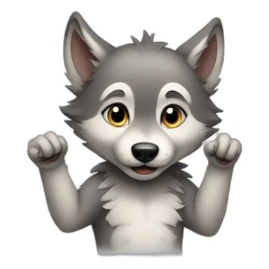 baby wolf making the okay sign sticker
