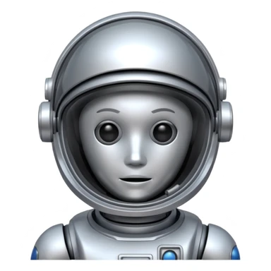 robot with astronaut's helmet sticker