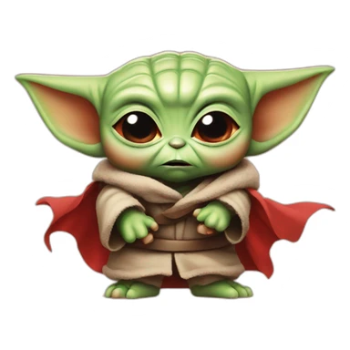 baby yoda so angry, red tone sticker