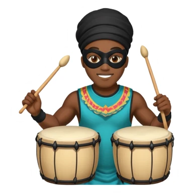 Masked Festival Drummer black man sticker
