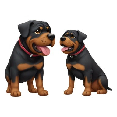 Rottweiler and shar pei cartoon  sticker