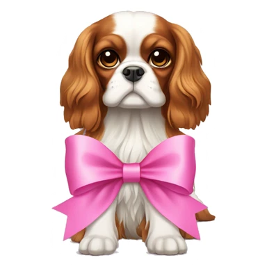 King Charles spaniel with a pink bow  sticker