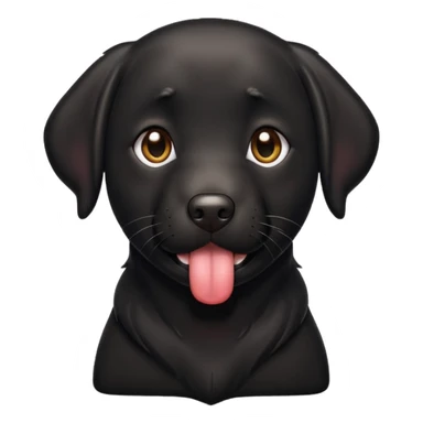 Black lab with white chest and tongue out sticker