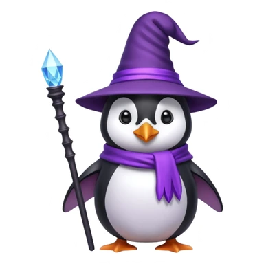 Purple wizard penguin sticker
