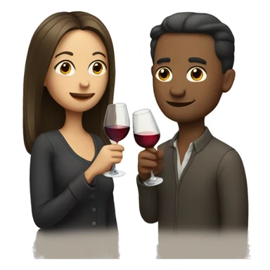 man and woman drinking wine sticker