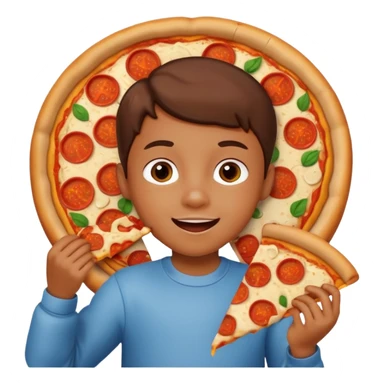 Child Eating Pizza sticker