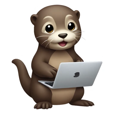 Cute otter holding an MacBook sticker
