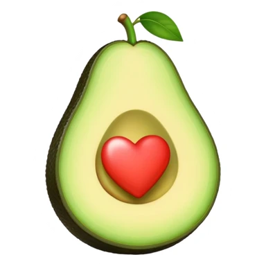 Avocado with heart sticker
