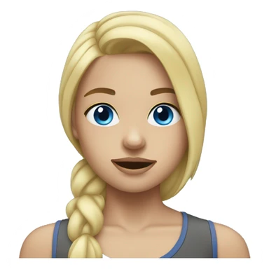 girl working out blue eye blonde hair sticker