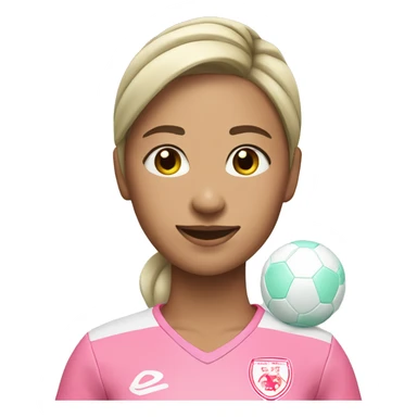 A female soccer player, dressed in pink and mint. Asian, like a ball and a star. sticker