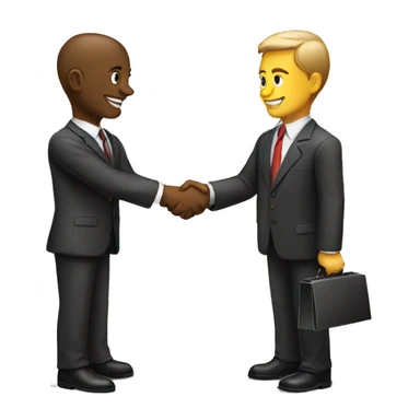 two business man and woman handshake sticker