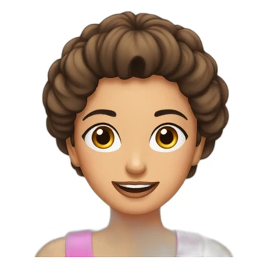 Chica morena haciéndose manicura  sticker