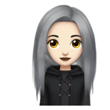 goth,girl,ash color hair,adorable,thin face,reddish eyes,gay,lesbian,cuddling sticker